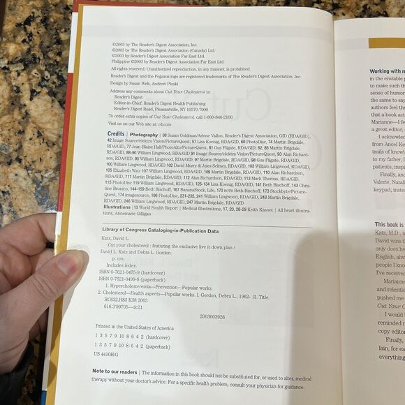 Readers Digest Cut Your Cholesterol Exclusive Live It Down Plan Hardcover Book - Picture 3 of 8